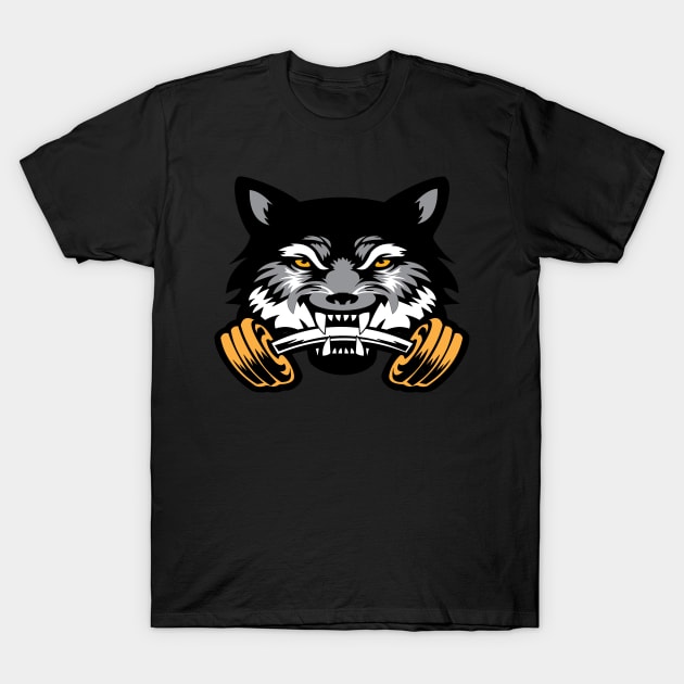 Wolf sport and fitness lovely blend drawing cute cool colorful T-Shirt by Okuadinya